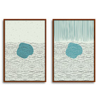 Quadro Decorativo Caixa Alta 2 Un 40x60 Abstrato Azul 1 - Mol