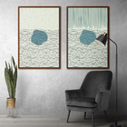 Quadro Decorativo Caixa Alta 2 Un 40x60 Abstrato Azul 1 - Mol