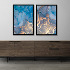 Quadro Decorativo Caixa Alta 2 Un 40x60 Mármore Aurora Azul -