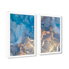 Quadro Decorativo Caixa Alta 2 Un 40x60 Mármore Aurora Azul -