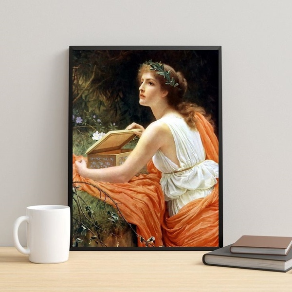 Quadro Decorativo Caixa De Pandora 33x24cm - Com Vidro Moldur