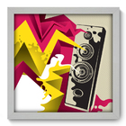 Quadro Decorativo - Caixa De Som - 33cm X 33cm - 031qdgb