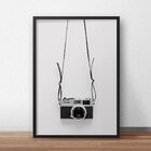 Quadro Decorativo Câmera Fotográfica 40x60cm Preto