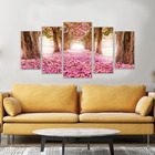 Quadro Decorativo Caminho Com Ipê Rosa Florido