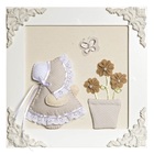 Quadro Decorativo Camponesa Vaso Bege Quarto Bebê Infantil Me