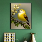 Quadro Decorativo Canarinho Amarelo 24x18cm - Com Vidro Moldu