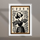 Quadro Decorativo Cantora De Ópera 45x34cm Moldura Preta