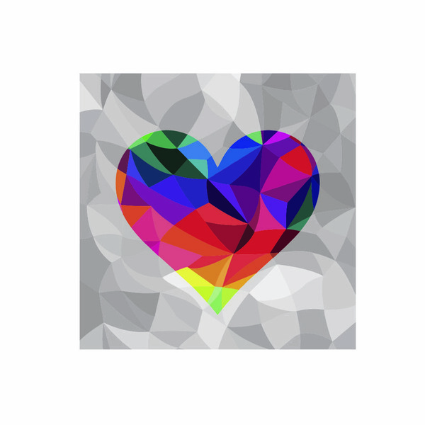 Quadro Decorativo Canvas Moldura Coração - Branco - 30x30