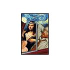 Quadro Decorativo Canvas Monalisa Moderna 30x53 Com Moldura -