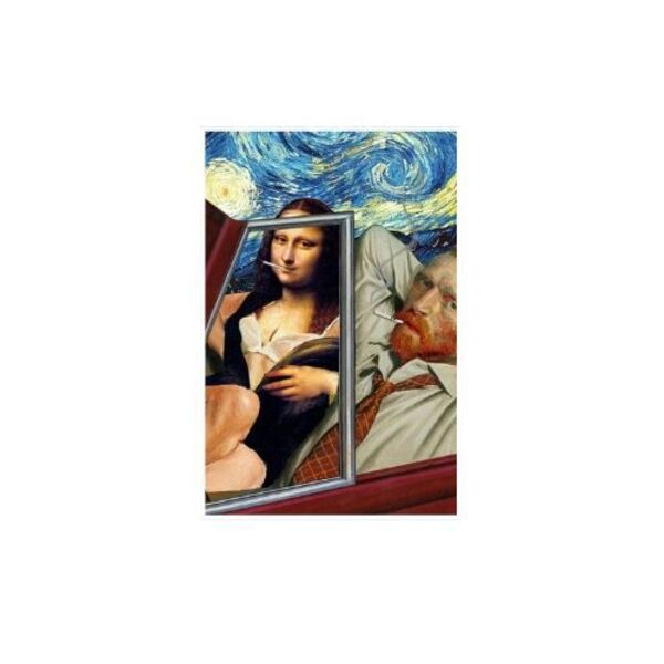 Quadro Decorativo Canvas Monalisa Moderna 30x53 Com Moldura -