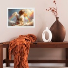 Quadro Decorativo Cão Beagle Anjo 45x34cm - Com Vidro Moldura