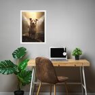 Quadro Decorativo Cão Caramelo Anjo 33x24cm - Com Vidro Moldu