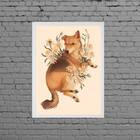 Quadro Decorativo Cão My Pet Flowers 24x18cm Moldura:madeira