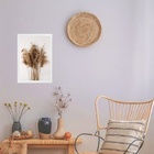 Quadro Decorativo Capim Dos Pampas 24x18cm Moldura:madeira Pr