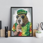 Quadro Decorativo Capivara Alternativa 24x18cm - Com Vidro Mo