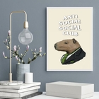 Quadro Decorativo Capivara Anti Social 24x18cm - Com Vidro Mo
