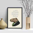 Quadro Decorativo Capivara Anti Social 45x34cm - Com Vidro Mo