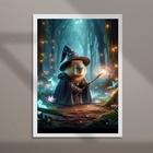 Quadro Decorativo Capivara Bruxa 24x18cm - Com Vidro Moldura