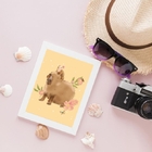 Quadro Decorativo Capivara Desenho 45x34cm - Com Vidro Moldur