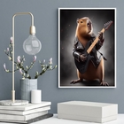 Quadro Decorativo Capivara Do Rock 45x34cm Moldura:madeira Pr