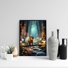 Quadro Decorativo Capivara Encantada 24x18cm Moldura Branca