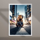 Quadro Decorativo Capivara Fotógrafa 45x34cm - Com Vidro Mold