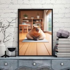 Quadro Decorativo Capivara Meditando 33x24cm - Com Vidro Mold