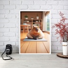 Quadro Decorativo Capivara Meditando 33x24cm - Com Vidro Mold