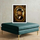 Quadro Decorativo Capivara Vintage 24x18cm - Com Vidro Moldur