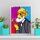 Quadro Decorativo Caricatura Freud 33x24cm - Com Vidro Moldur