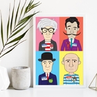 Quadro Decorativo Caricatura Mestres Da pintura 45x34cm - Com