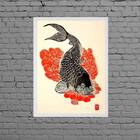 Quadro Decorativo Carpa Japonesa 33x24cm Moldura:madeira Bran