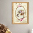 Quadro Decorativo Carrinho De Flores 45x34cm - Com Vidro Mold