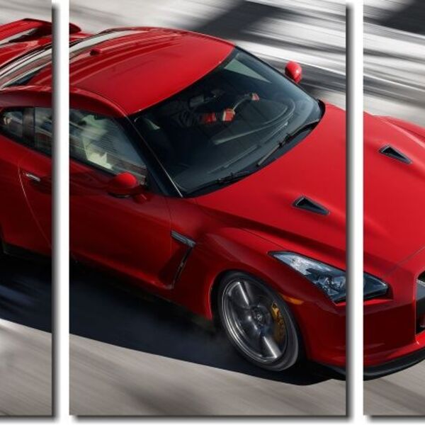 Quadro Decorativo Carro Vermelho 3 Peças