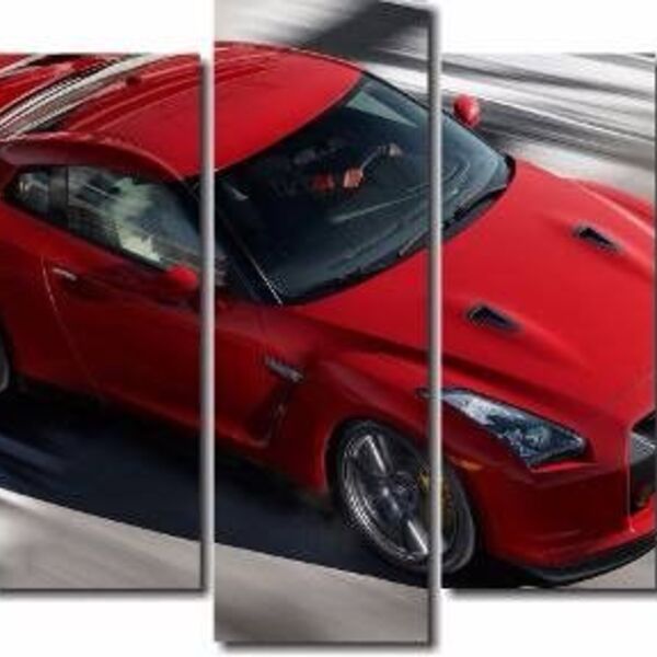 Quadro Decorativo Carro Vermelho 5 Peças