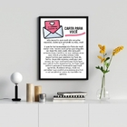 Quadro Decorativo Carta Para Você 24x18cm - Com Vidro Moldura