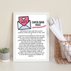 Quadro Decorativo Carta Para Você 24x18cm - Com Vidro Moldura