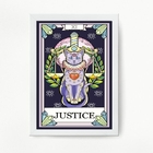 Quadro Decorativo Carta Tarot Justiça gato 45x34cm - Com Vidr