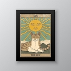 Quadro Decorativo Carta Tarot Sol gato 24x18cm - Com Vidro Mo