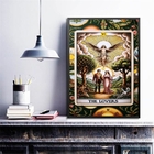 Quadro Decorativo Carta Tarot The Lovers- Floral 24x18cm Mold