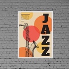 Quadro Decorativo Cartaz Jazz 33x24cm - Com Vidro Moldura:mad