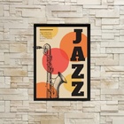 Quadro Decorativo Cartaz Jazz 33x24cm - Com Vidro Moldura:mad