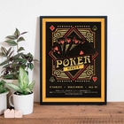 Quadro Decorativo Cartaz Poker Night 33x24cm - Com Vidro Mold