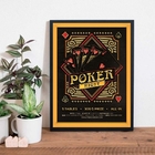 Quadro Decorativo Cartaz Poker Night 33x24cm Moldura:madeira