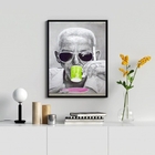 Quadro Decorativo Cartola- Verde E Rosa 24x18cm - Com Vidro M