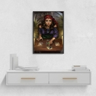 Quadro Decorativo Cartomancia Cigana 33x24cm Moldura:madeira