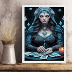 Quadro Decorativo Cartomante 24x18cm - Com Vidro Moldura Bran