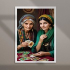 Quadro Decorativo Cartomante Cigana 24x18cm Moldura Preta