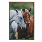 Quadro Decorativo Casal de Cavalos 60x90cm Marrom