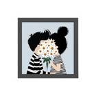 Quadro Decorativo Casal De Namorados 20x20cm Moldura:madeira